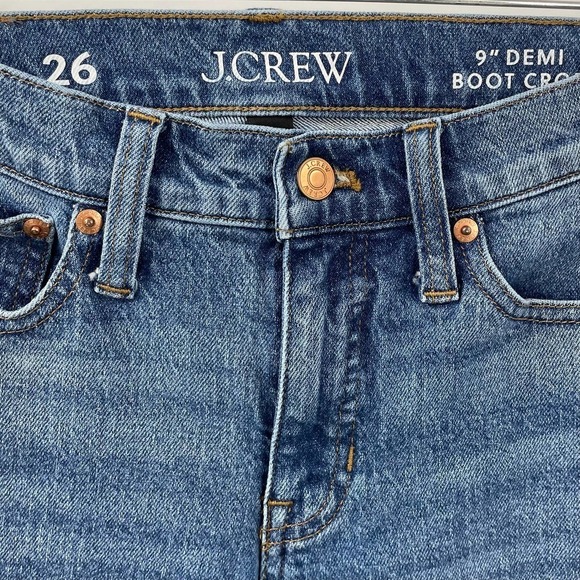 J. Crew 2023 26 9” Demi Boot Crop Jean Canopy Wash BK650 Summer 2023 - Picture 5 of 9